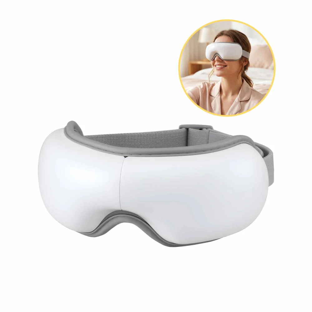 Livemor Eye Massager w/ Heat & Vibration | 180° Foldable Electric Eye Heat Mask