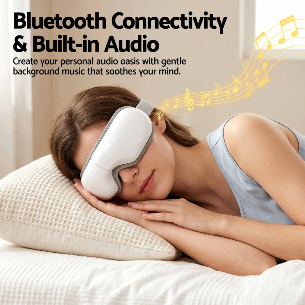 Livemor Eye Massager w/ Heat & Vibration | 180° Foldable Electric Eye Heat Mask