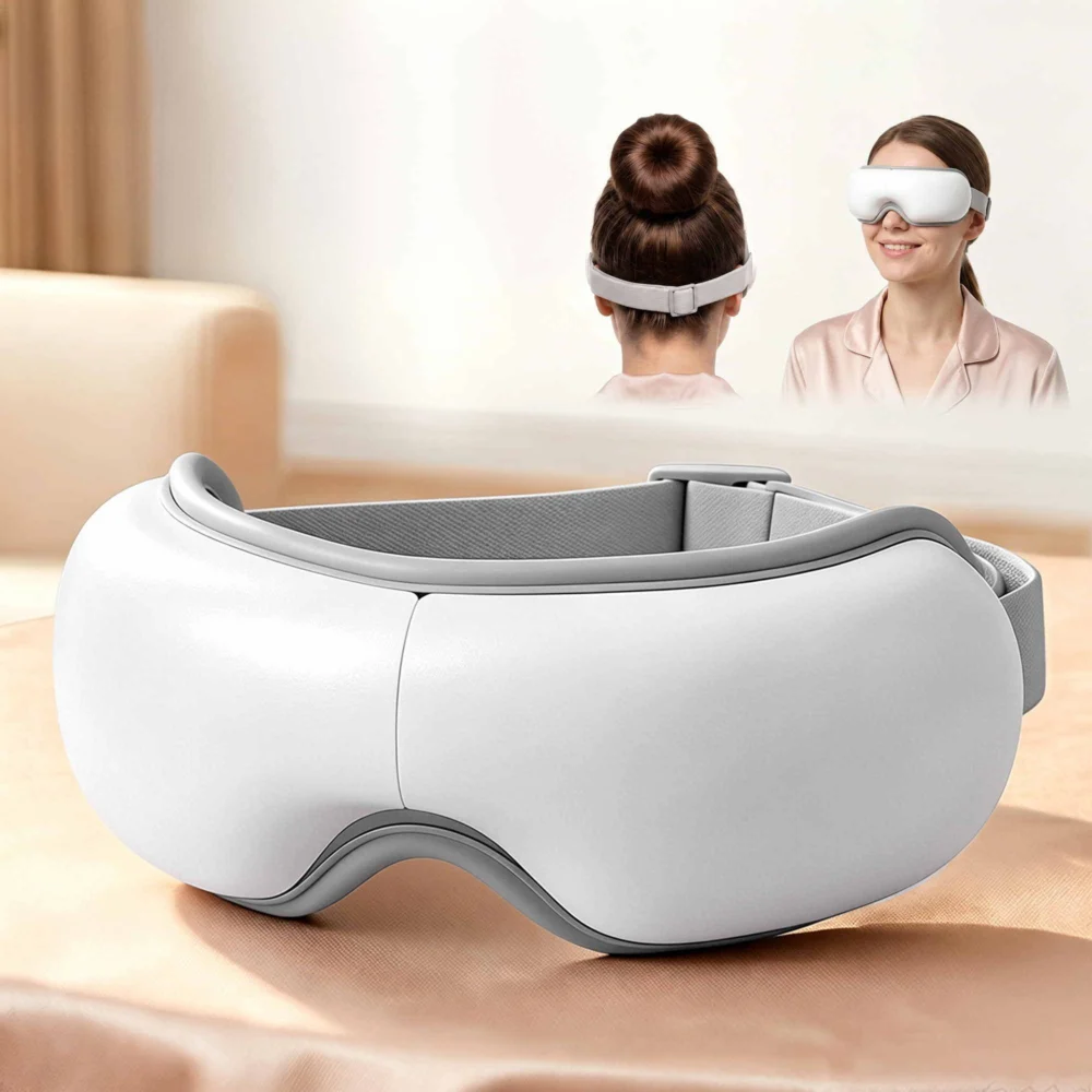Livemor Eye Massager w/ Heat & Vibration | 180° Foldable Electric Eye Heat Mask