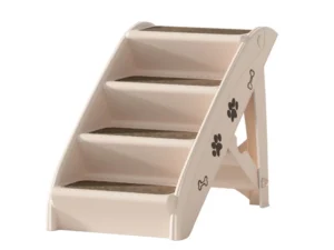 i.Pet Dog Ramp Steps For Bed Sofa Car Pet Stairs Ladder Portable Foldable Beige