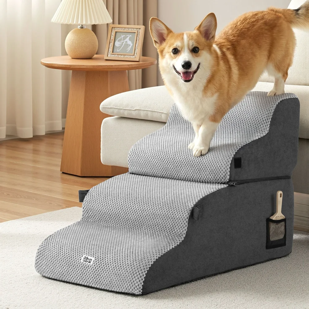 i.Pet Dog Stairs & Bed 2-in-1 Sofa Car Foam Non-Slip Washable Pet Stairs Indoor