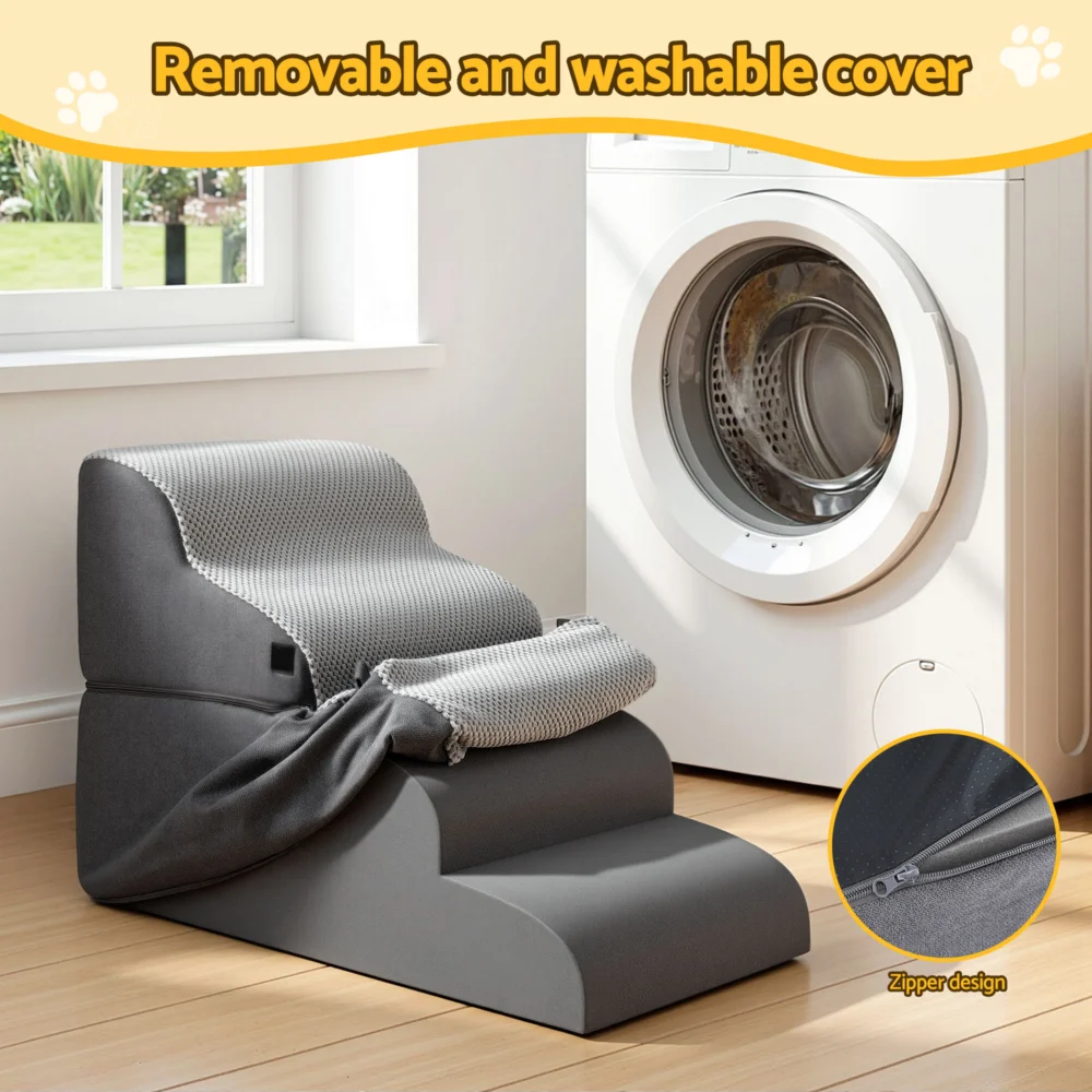 i.Pet Dog Stairs & Bed 2-in-1 Sofa Car Foam Non-Slip Washable Pet Stairs Indoor