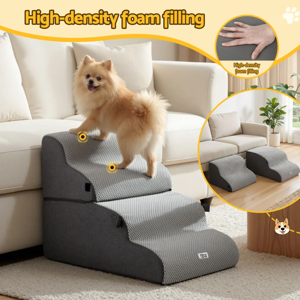 i.Pet Dog Stairs & Bed 2-in-1 Sofa Car Foam Non-Slip Washable Pet Stairs Indoor