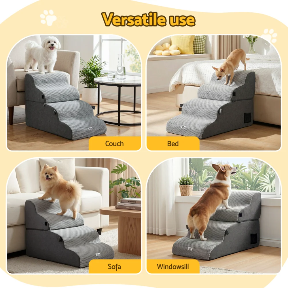 i.Pet Dog Stairs & Bed 2-in-1 Sofa Car Foam Non-Slip Washable Pet Stairs Indoor