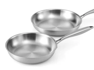 5-star Chef Frying Pan Stainless Steel Uncoated Twin Frypan Set 25/30cm Silver