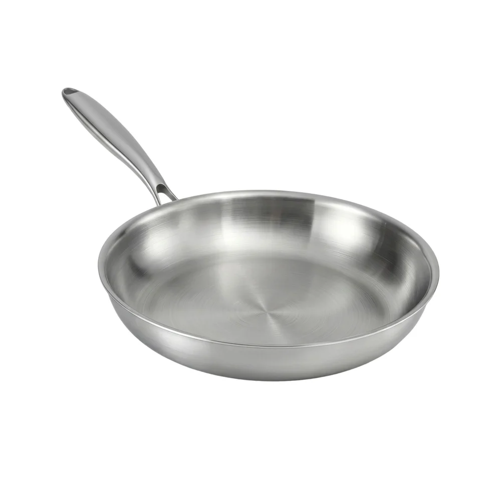 5-Star Chef 30cm Stainless Steel Frying Pan Uncoated Frypan w/ Tri-Ply Body