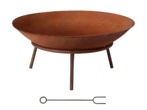 Grillz 56cm Fire Pit Iron Rustic Bowl Outdoor