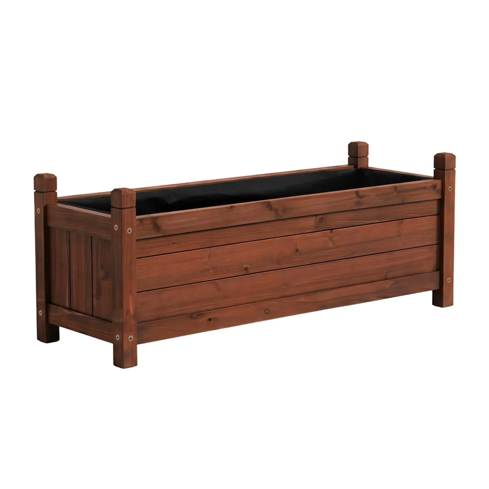 Green Fingers Garden Bed Wooden Planter Box Raised Container Growing 90x30x33cm