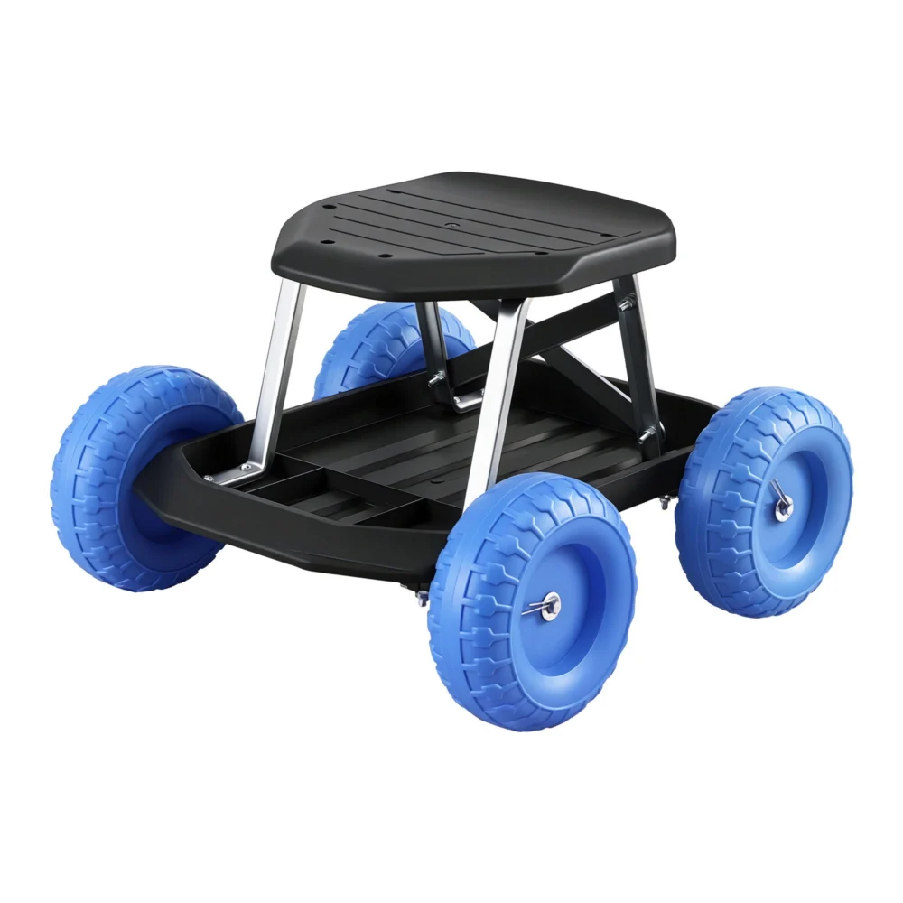 Gardeon Garden Cart Seat w/ Wheels, Rolling Work Stool w/ Tool Storage Tray
