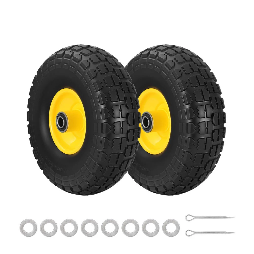 Gardeon 2pcs, 4.10/3.50-4 Tire & Wheel Flat Free, 26cm Solid Rubber Tires w/ 5/8