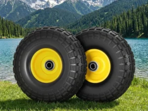 Gardeon 2pcs, 4.10/3.50-4 Tire & Wheel Flat Free, 26cm Solid Rubber Tires w/ 5/8