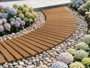 Gardeon 8FT Wooden Garden Pathway Roll-Out Curved Walkway Outdoor Backyard Brown
