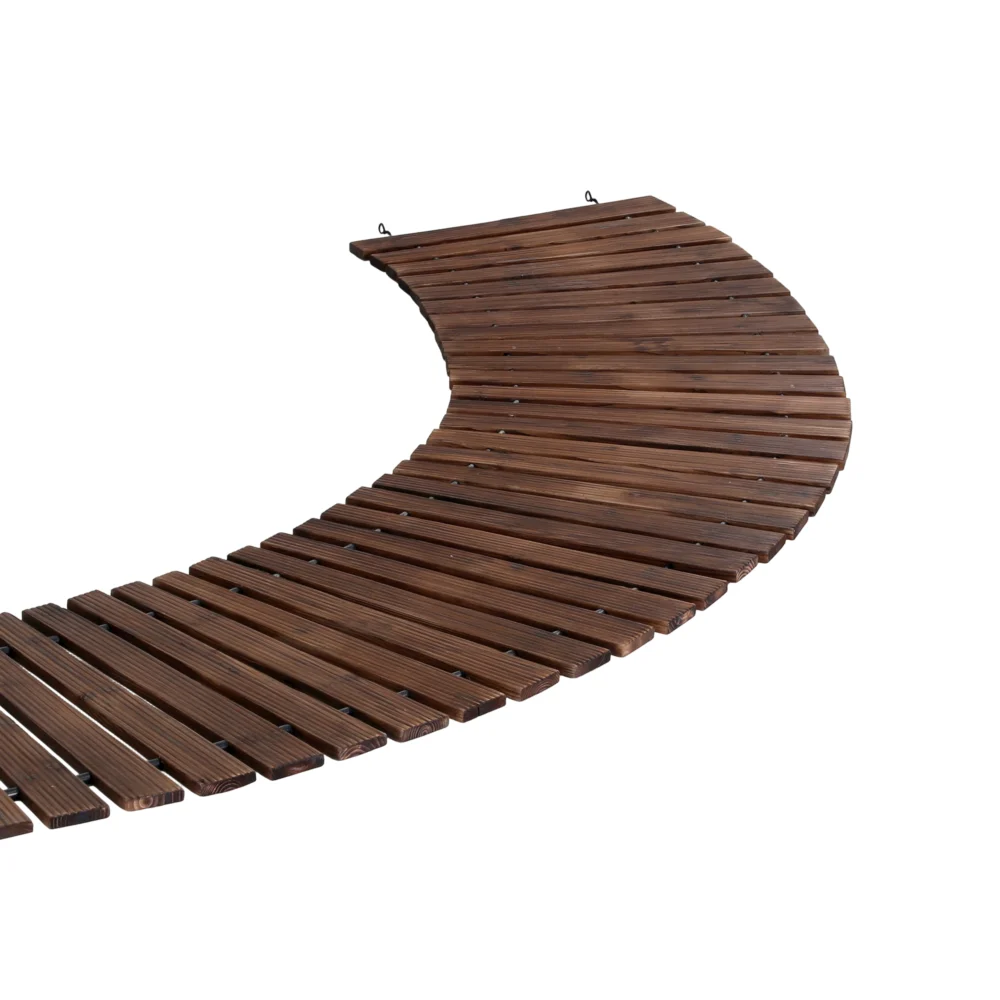 Gardeon 8FT Wooden Garden Pathway Roll-Out Curved Walkway Outdoor Backyard