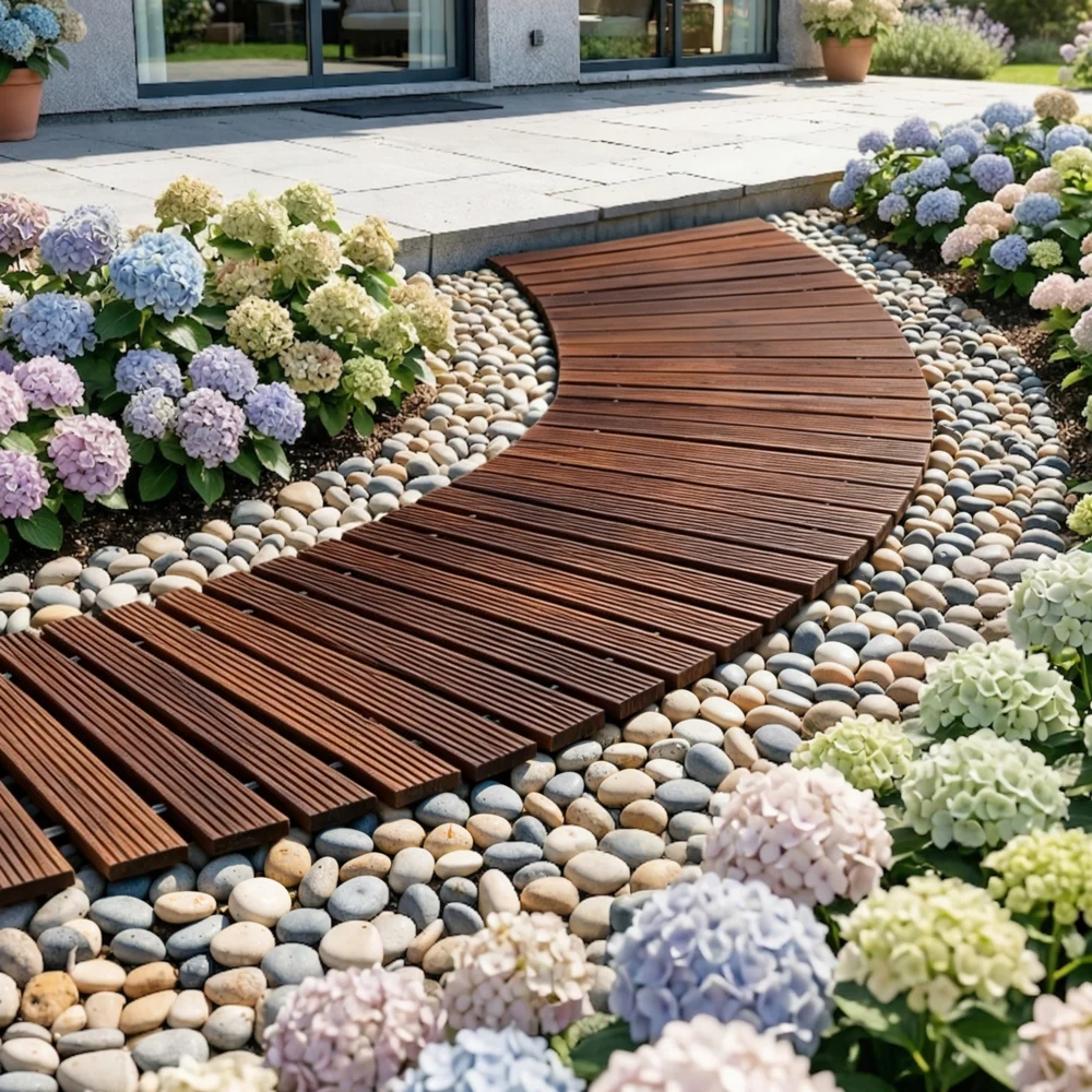 Gardeon 8FT Wooden Garden Pathway Roll-Out Curved Walkway Outdoor Backyard