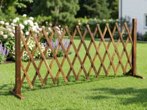 Gardeon Garden Fences Expandable Wooden Trellis Fence Plant Frame 200cm Brown