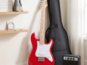 Alpha 30 Inch Junior Electric Guitar Beginner Set w/ 3W Mini Amp Carry Bag &