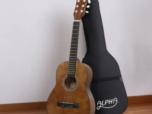 Alpha 31 Inch Acoustic Guitar Portable Design w/ Steel Strings & Gig Bag Natural
