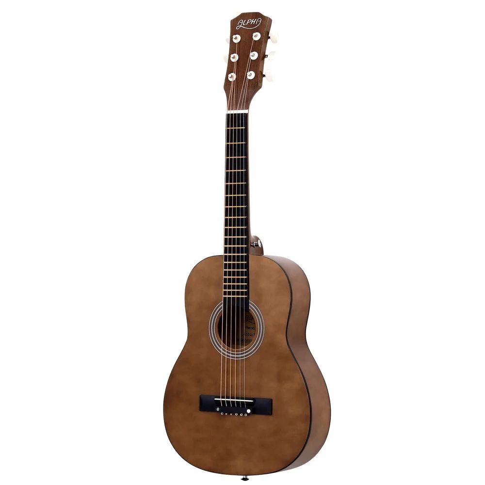 Alpha 31 Inch Acoustic Guitar Portable Design w/ Steel Strings & Gig Bag Natural