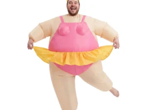 Inflatable Costume Funny Fat Suit Fancy Dress Adult Party Outfit Pink One Size