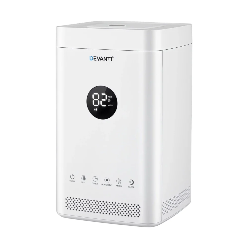 Devanti Ultrasonic Humidifier Air Purifier Top Fill Auto Humidity 3.5L White