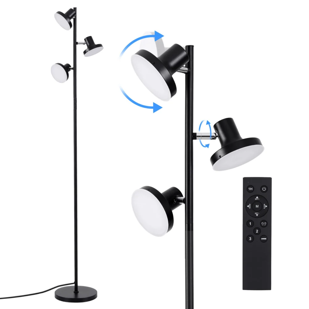 Artiss RGB Floor Lamp LED w/ 3 Swivel Lights Color Changing Lamp w/ Remote
