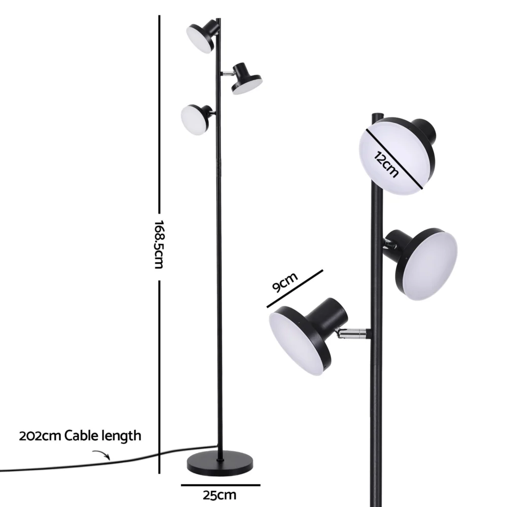 Artiss RGB Floor Lamp LED w/ 3 Swivel Lights Color Changing Lamp w/ Remote