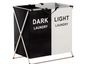 Artiss Laundry Basket Hamper Large Foldable Washing Clothes Storage 2 Sections