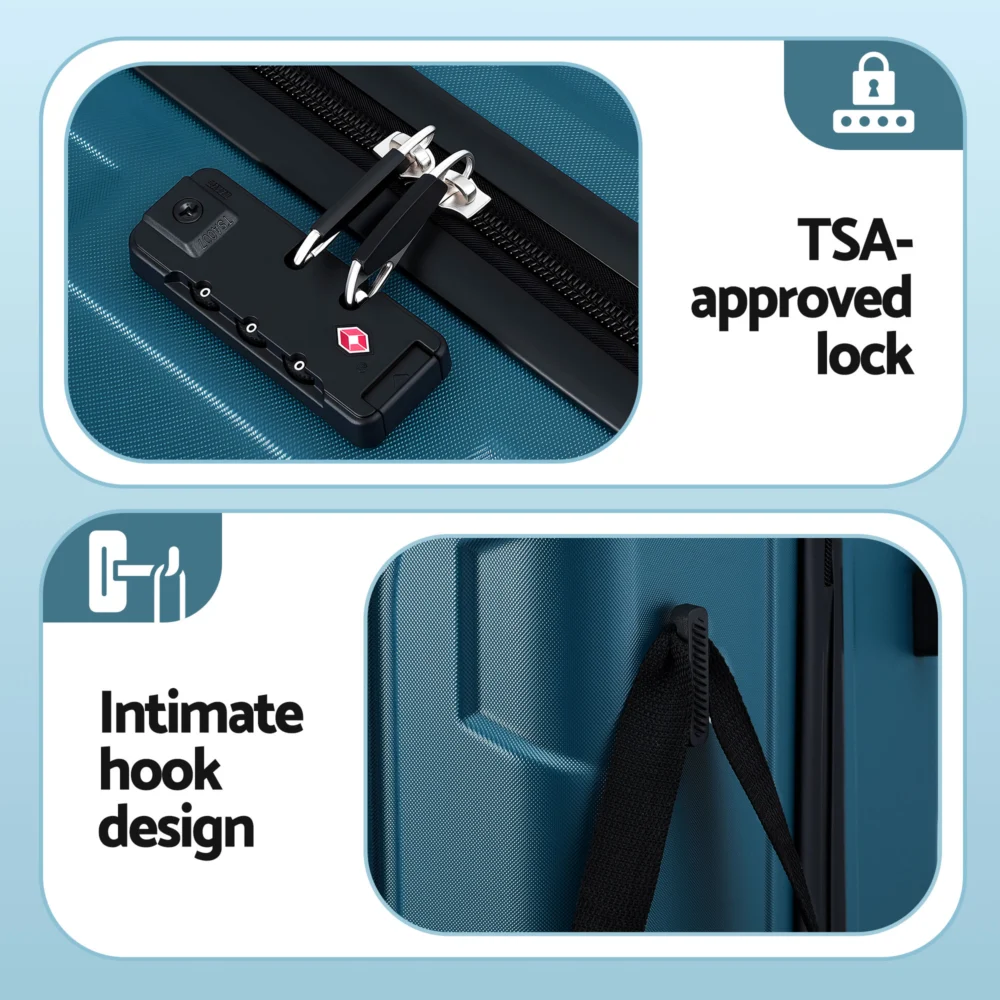 Wanderlite 28" Luggage Suitcase Trolley Travel TSA Lightweight Hard Case Teal