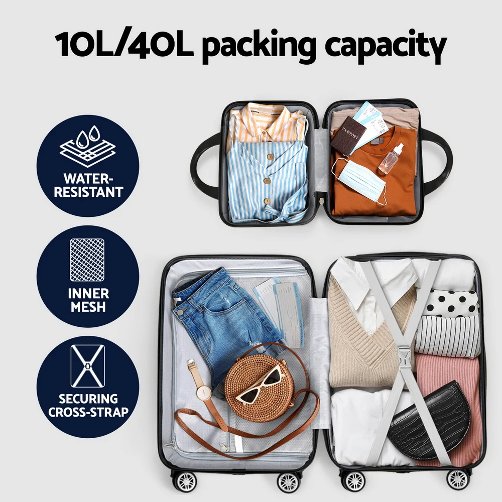 Wanderlite 2Set 20 Inch Luggage Case w/ 12 Inch Handheld Luggage Box Hard Shell