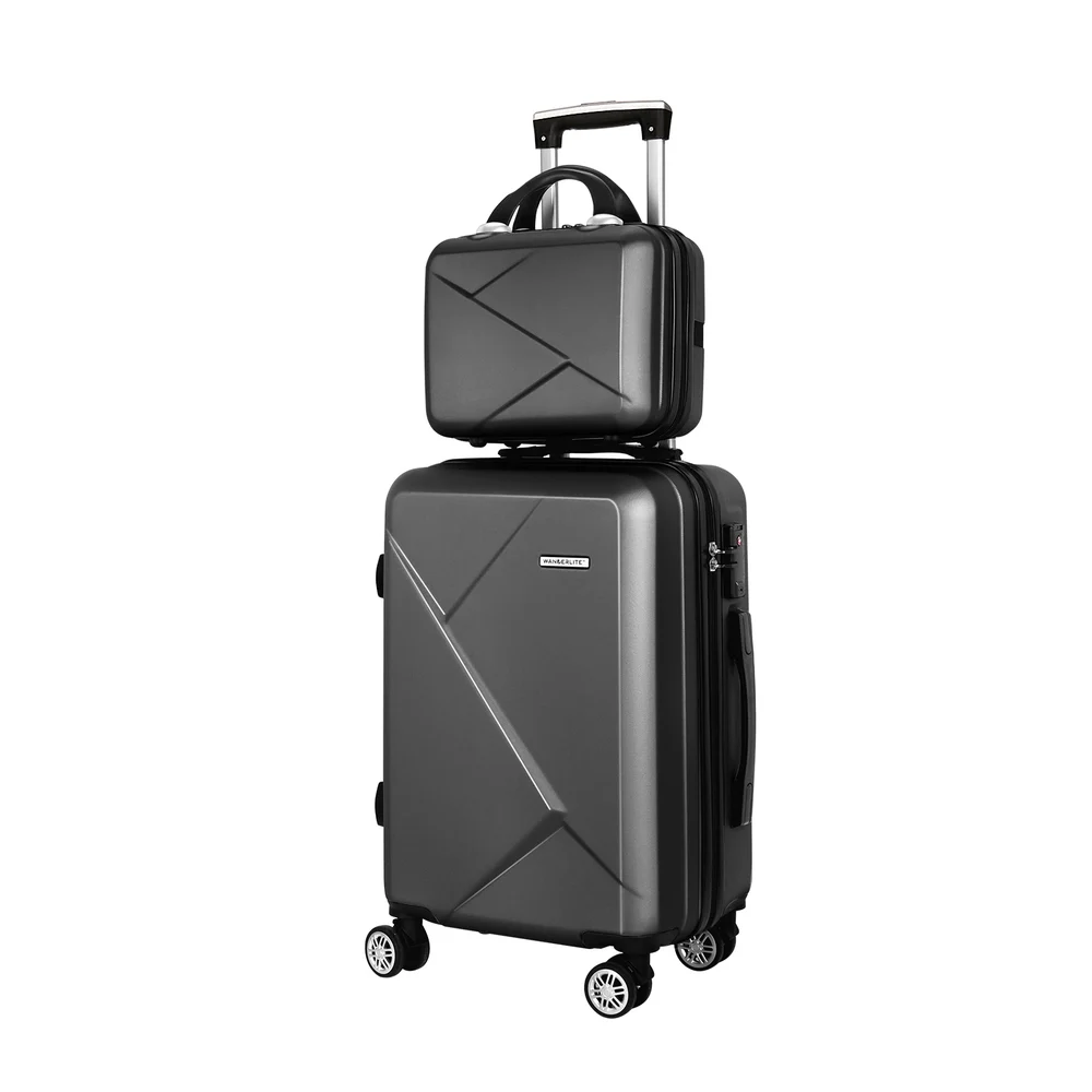 Wanderlite 2Set 20 Inch Luggage Case w/ 12 Inch Handheld Luggage Box Hard Shell
