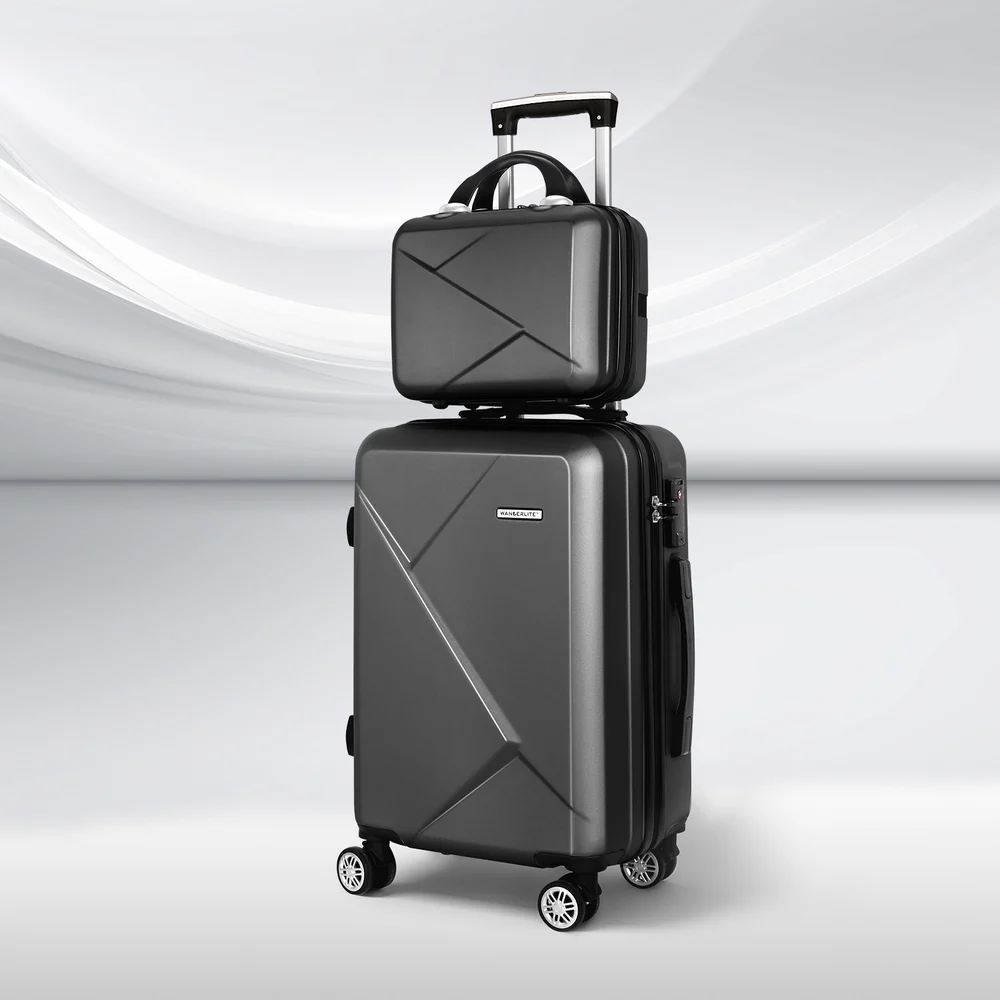 Wanderlite 2Set 20 Inch Luggage Case w/ 12 Inch Handheld Luggage Box Hard Shell