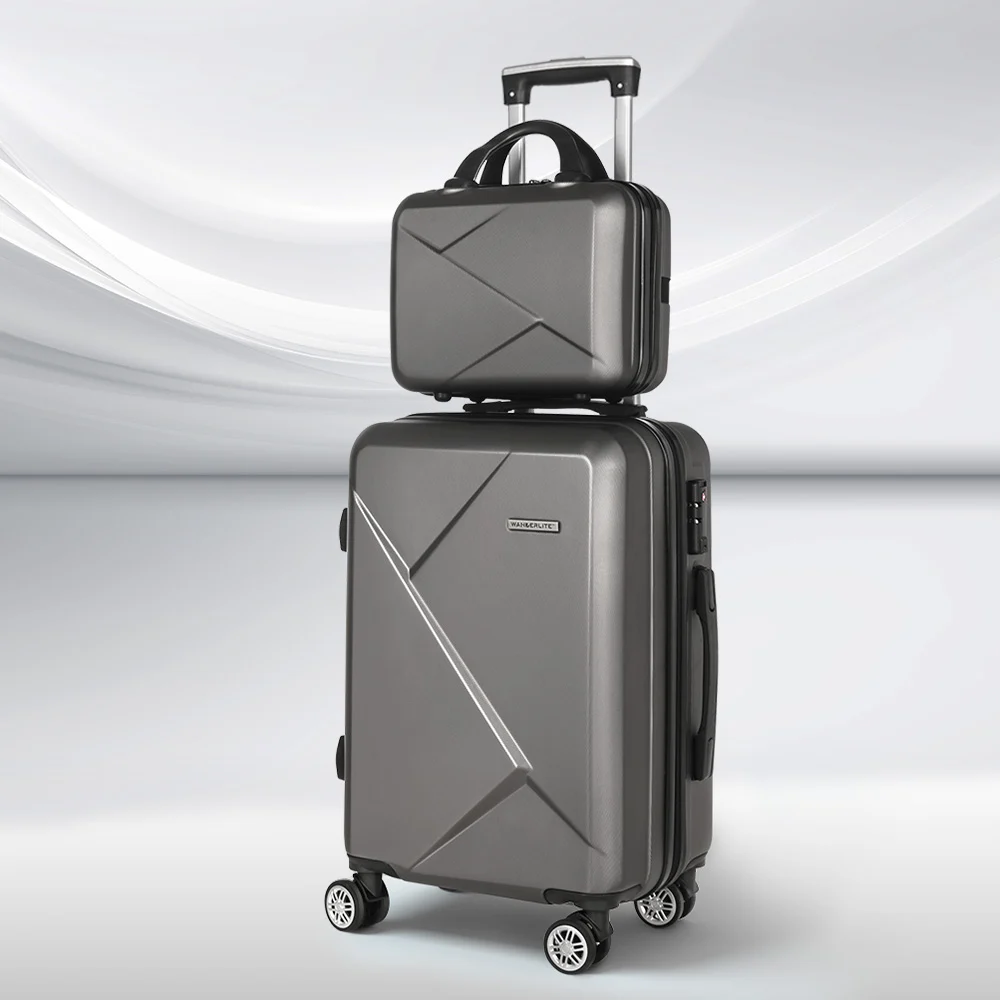 Wanderlite 2Set 20 Inch Luggage Case w/ 12 Inch Handheld Luggage Box Hard Shell