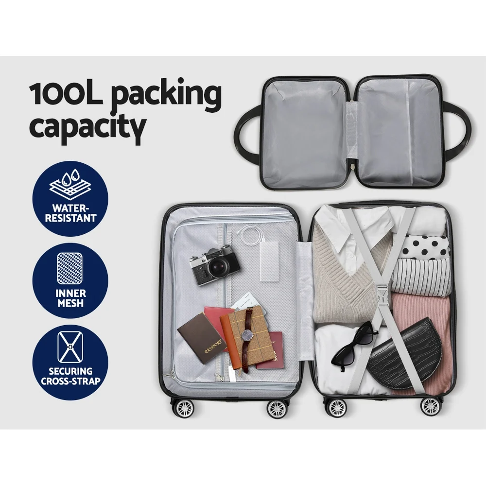 Wanderlite 2Set 20 Inch Luggage Case w/ 12 Inch Handheld Luggage Box Hard Shell