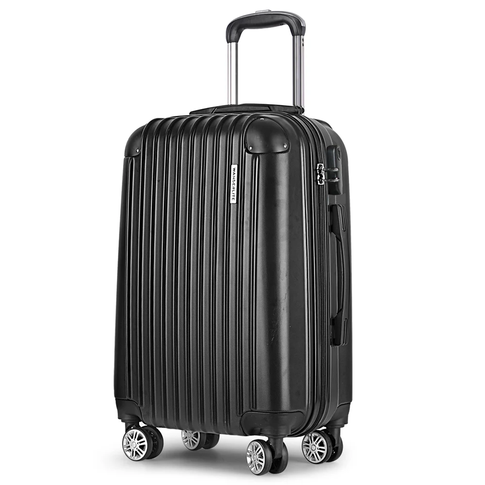 Wanderlite 20 Inch Luggage w/ Zipper Lock Carry On Hard Shell Travel Suitcase
