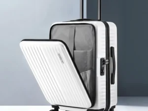 Wanderlite 20" Luggage Suitcase Front Pocket Travel Carry On Dual TSA White