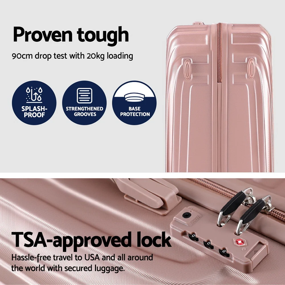 Wanderlite 3 Set Luggage 20-24-28 Inch Suitcase w/ TSA Lock Carry On Hard Shell