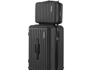 Wanderlite 2pcs Trunk Luggage Suitcase Travel Carry On TSA Lock 12" 20" Black