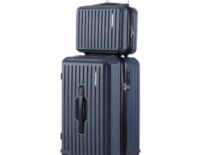 Wanderlite 2pcs Trunk Luggage Suitcase Travel Carry On TSA Lock 12" 20" Navy