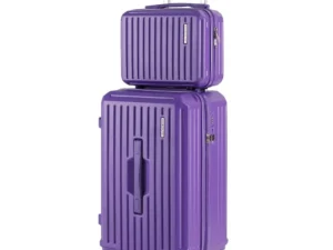 Wanderlite 2pcs Trunk Luggage Suitcase Travel Carry On TSA Lock 12" 20" Purple