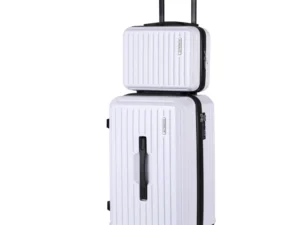 Wanderlite 2pcs Trunk Luggage Suitcase Travel Carry On TSA Lock 12" 20" White