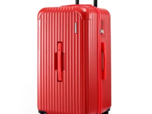 Wanderlite 28" Trunk Luggage Suitcase Travel 5 Wheels Type-C Port TSA Red