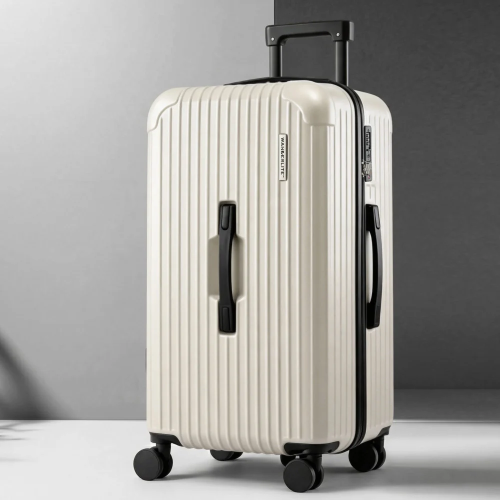 Wanderlite 28" Trunk Luggage Suitcase Travel 5 Wheels Type-C Port TSA Smoky