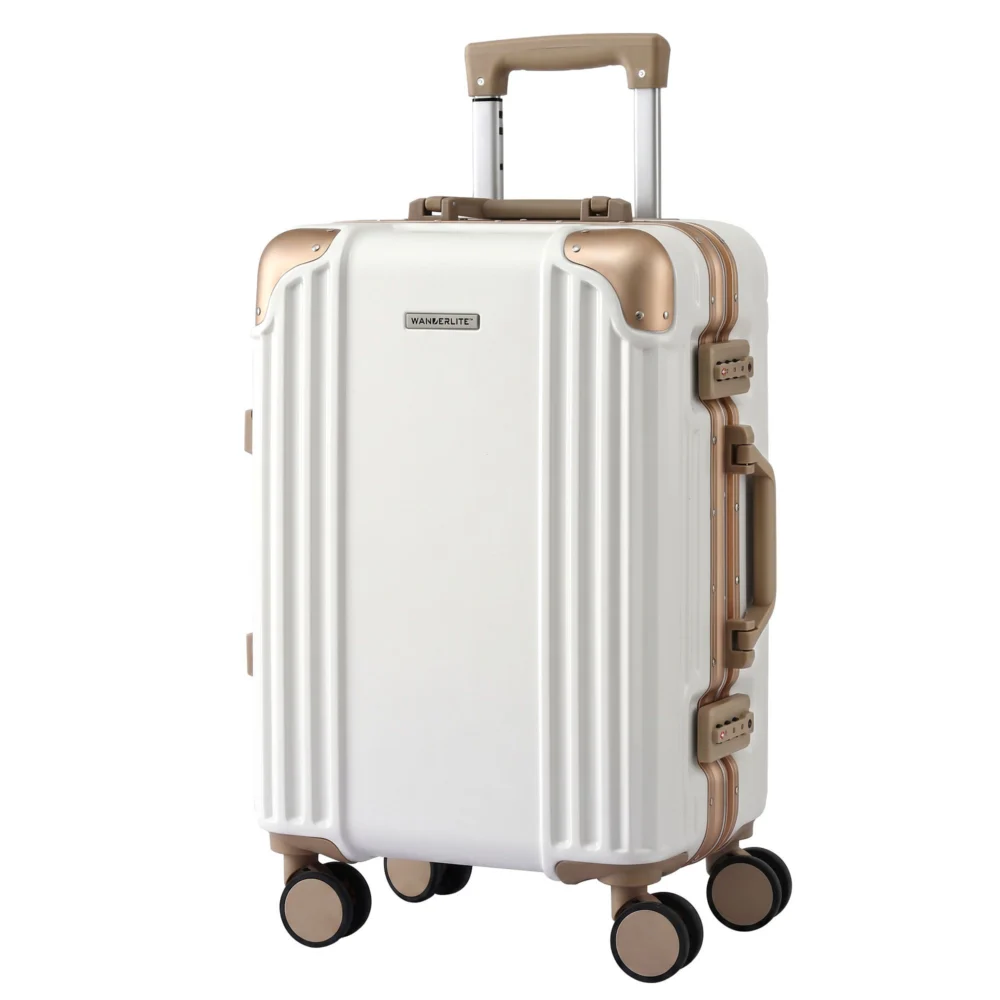Wanderlite 20" Aluminium Frame Carry On Luggage Suitcase TSA Lock Spinner Wheels