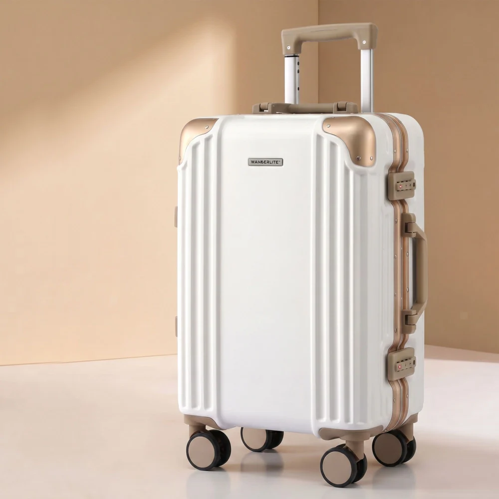 Wanderlite 20" Aluminium Frame Carry On Luggage Suitcase TSA Lock Spinner Wheels