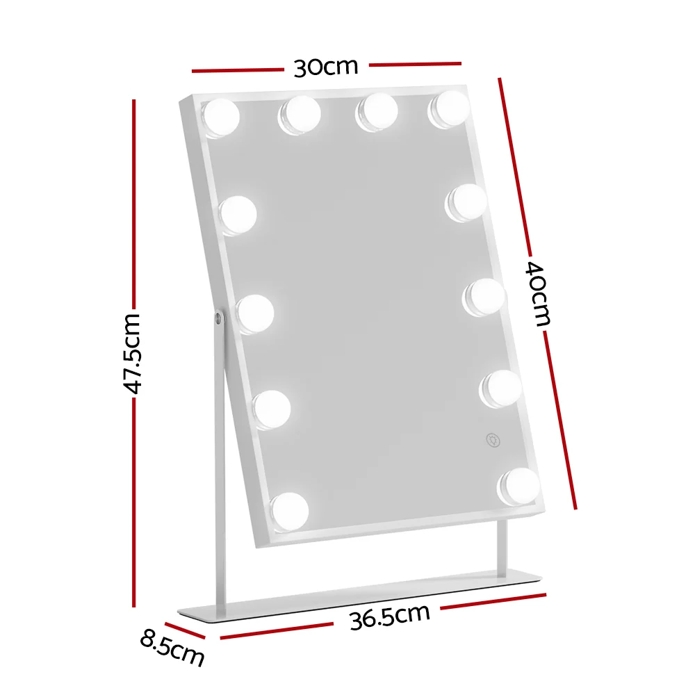 Embellir Bluetooth Makeup Mirror 30x40cm Hollywood Vanity with LED Light White