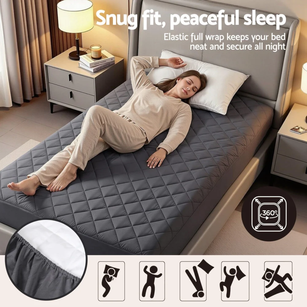 Giselle Water-Resistant Mattress Protector Microfiber 35cm 360° Fit Single
