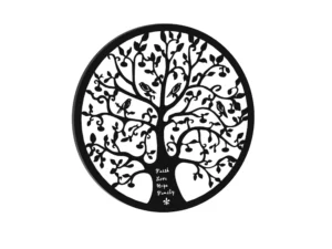 Artiss Metal Wall Art Hanging Sculpture Home Decor Leaf Tree of Life Round Frame