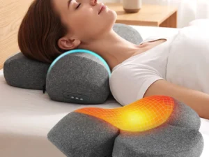 Livemor 2-in-1 Neck Massager Pillow w/ Heat, Memory Foam Cervical Support for