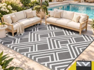 Gardeon Outdoor Rugs 274x366cm Reversible PP Dual-Sided Area Mat Large Carpet