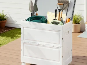 Gardeon 159L Outdoor Storage Box Stackable Cupboard Camping Organizer Wheels
